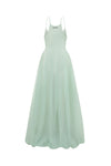 SWAYING/KNIT fishtail patchwork suspender dress SW24SS2L33 light green